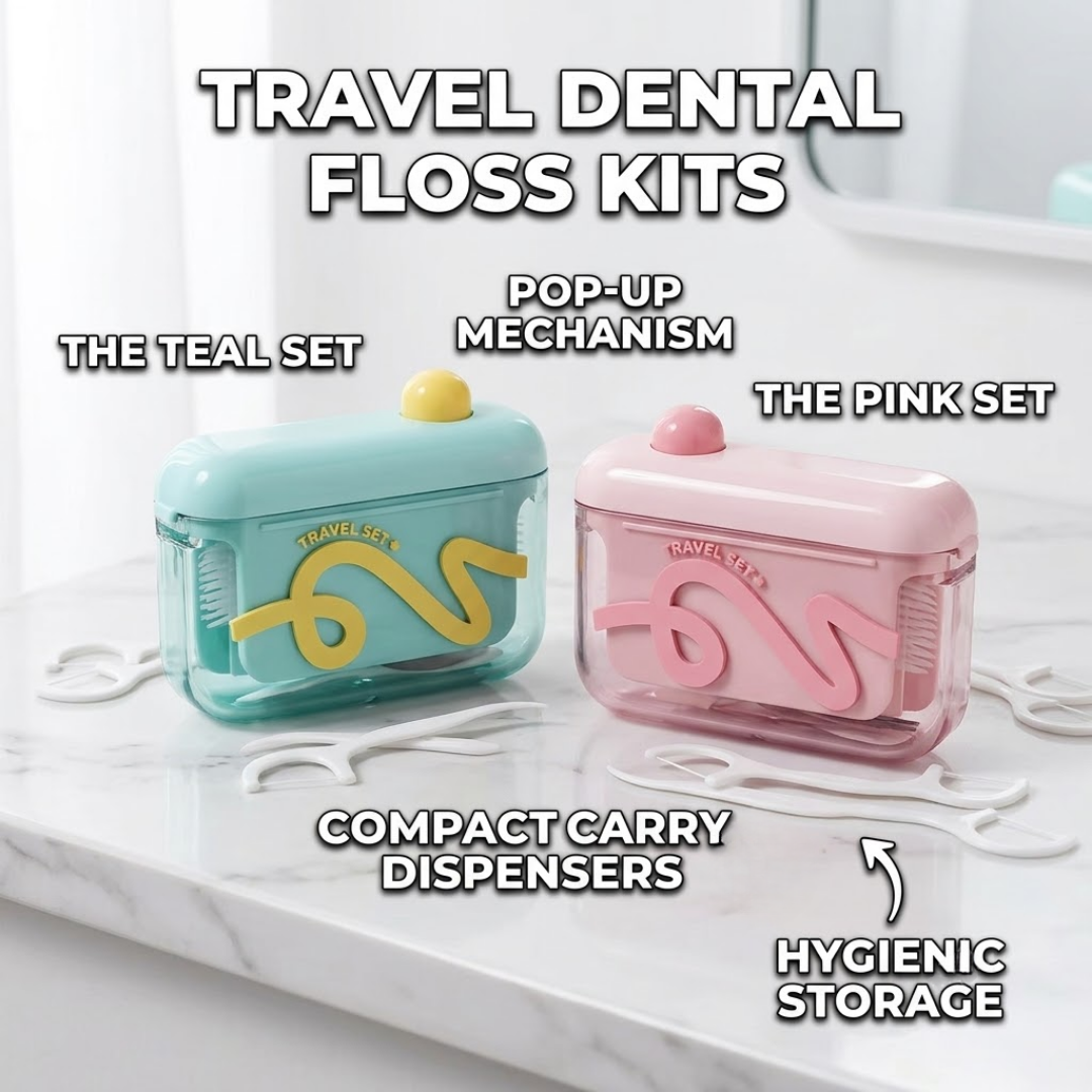 Automatic Pop-Up Dental Floss Dispenser | Portable, Refillable & Hygienic Travel Case for On-the-Go Oral Care