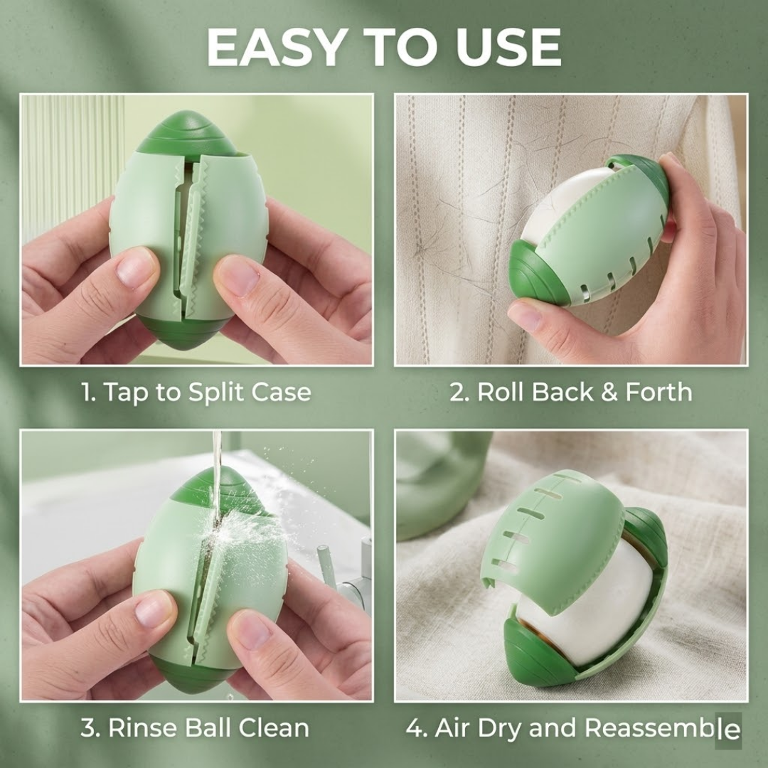 🏈 Washable Gel Lint Roller Ball | Portable & Reusable Pet Hair Remover for Clothes & Travel