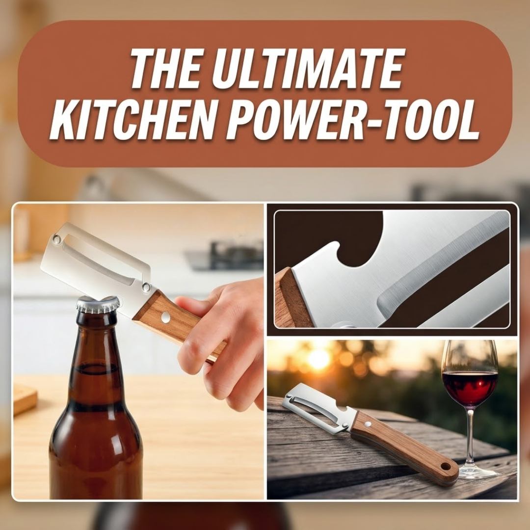 (๐๐ฅ๐๐๐๐๐ก ๐๐ง๐ค๐ข๐ค๐ฉ๐๐ค๐ฃ๐)2-in-1 Stainless Steel Vegetable Peeler with Wooden Handle & Bottle Opener