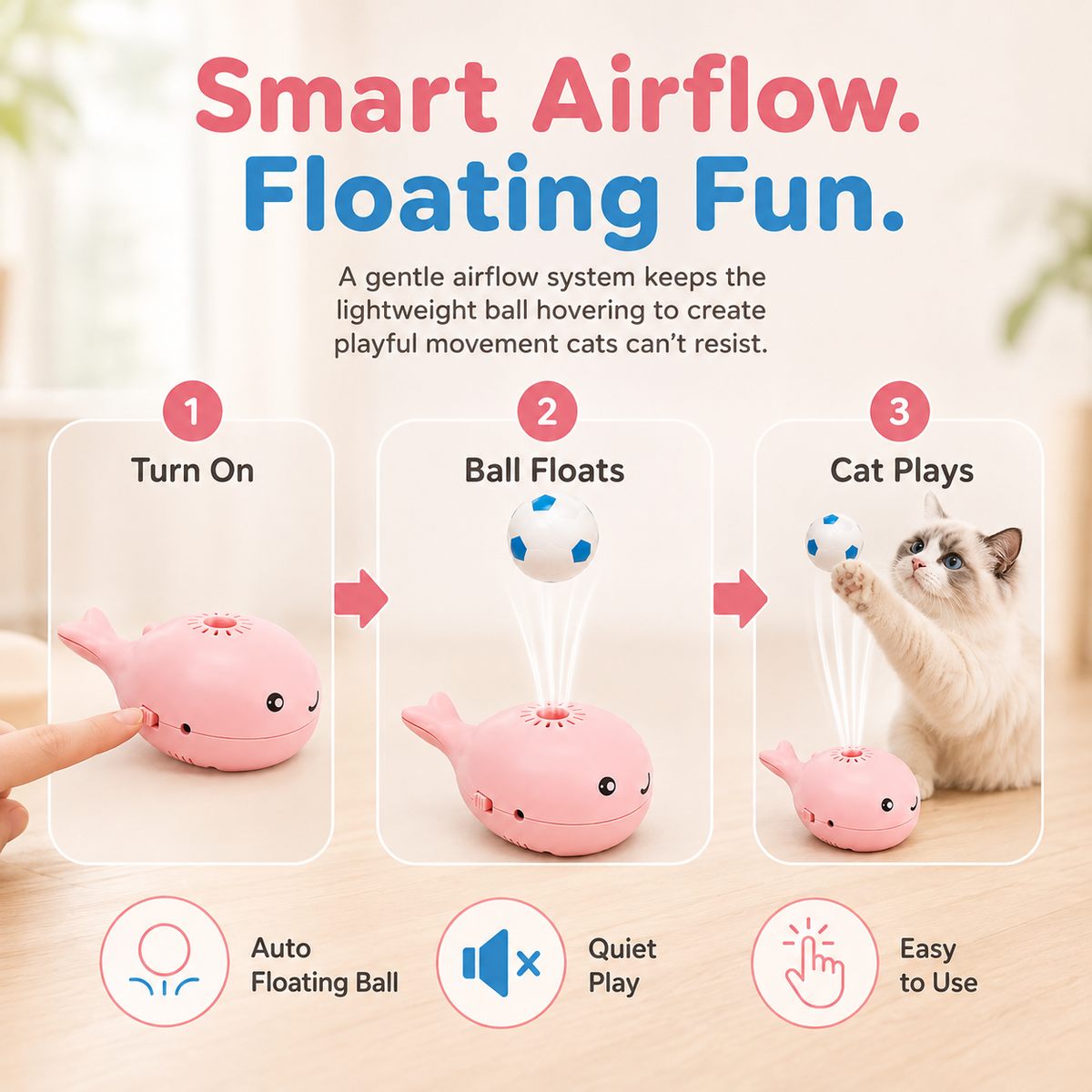 Electric Levitation Ball Cat Toy – Interactive Floating Ball Whale Pet Toy