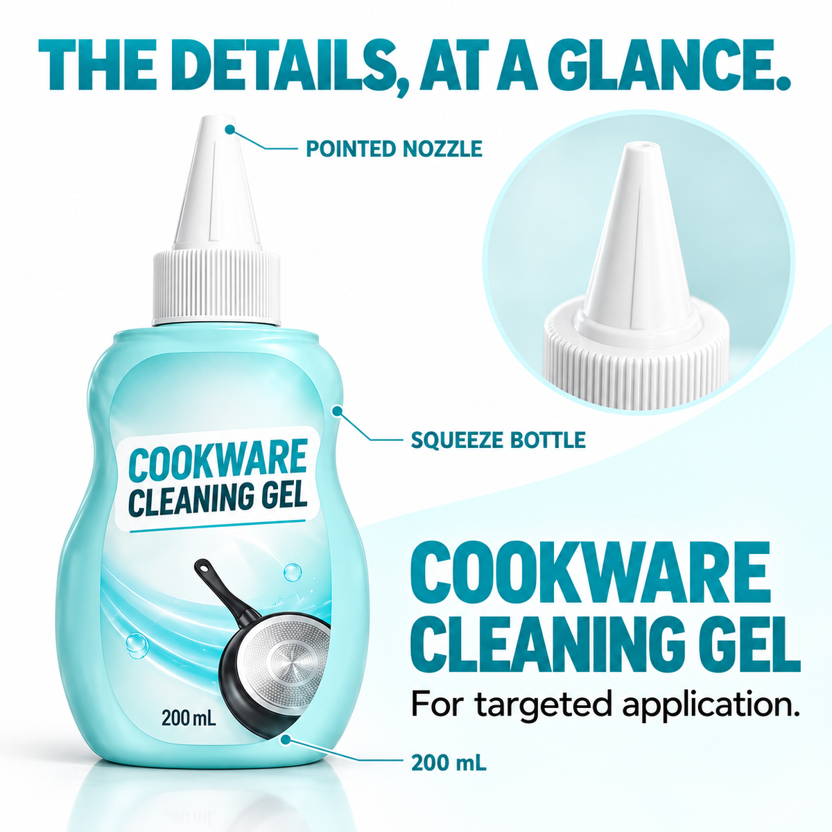 Heavy-Duty Cookware Cleaning Gel / Formulated for Tough Burn Marks & Grease on Stainless Steel
