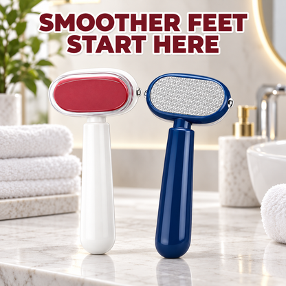 2-in-1 Dual-Sided Foot Callus Remover | Replaceable Stainless Steel Scraper & File for Dry Cracked Heels | Professional Pedicure Tool