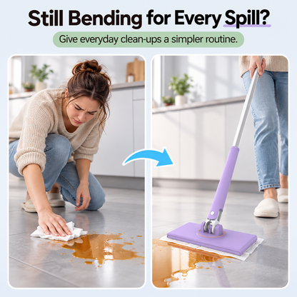 Ultra-Glide 360° Clip-On Mop | Electrostatic Dusting & Hands-Free Towel Release