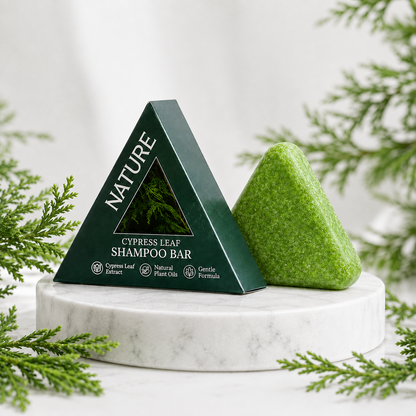 Nature’s Cypress Leaf Herbal Shampoo Bar | Handmade Plant-Based Formula for Thicker, Frizz-Free Hair