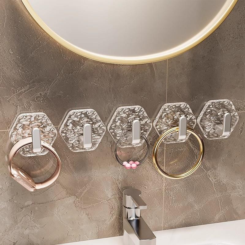Self-Adhesive Hexagonal Hooks – Heavy Duty & Waterproof (10/20 Pack)