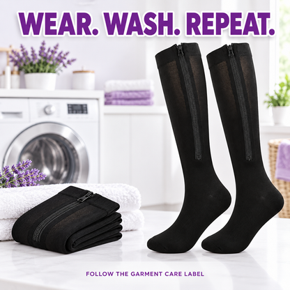 Easy-On Closed-Toe Zipper Compression Socks