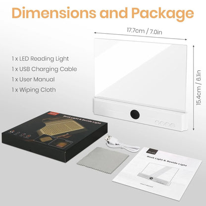 Rechargeable 2-in-1 LED Book Light with Timer, Soft Eye-Caring Night Reading Lamp