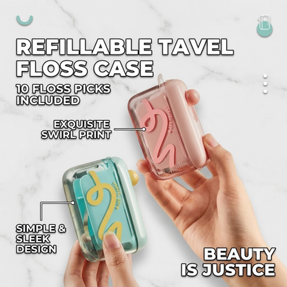 Automatic Pop-Up Dental Floss Dispenser | Portable, Refillable & Hygienic Travel Case for On-the-Go Oral Care