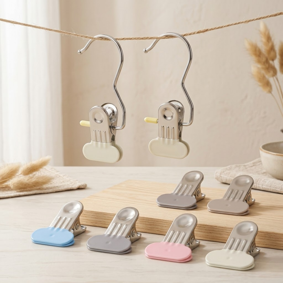 Laundry Hooks Stainless Steel for Closet Portable Home Travel Hats Handbags Towels Skirt Pack Hanging Organiser, house organizers