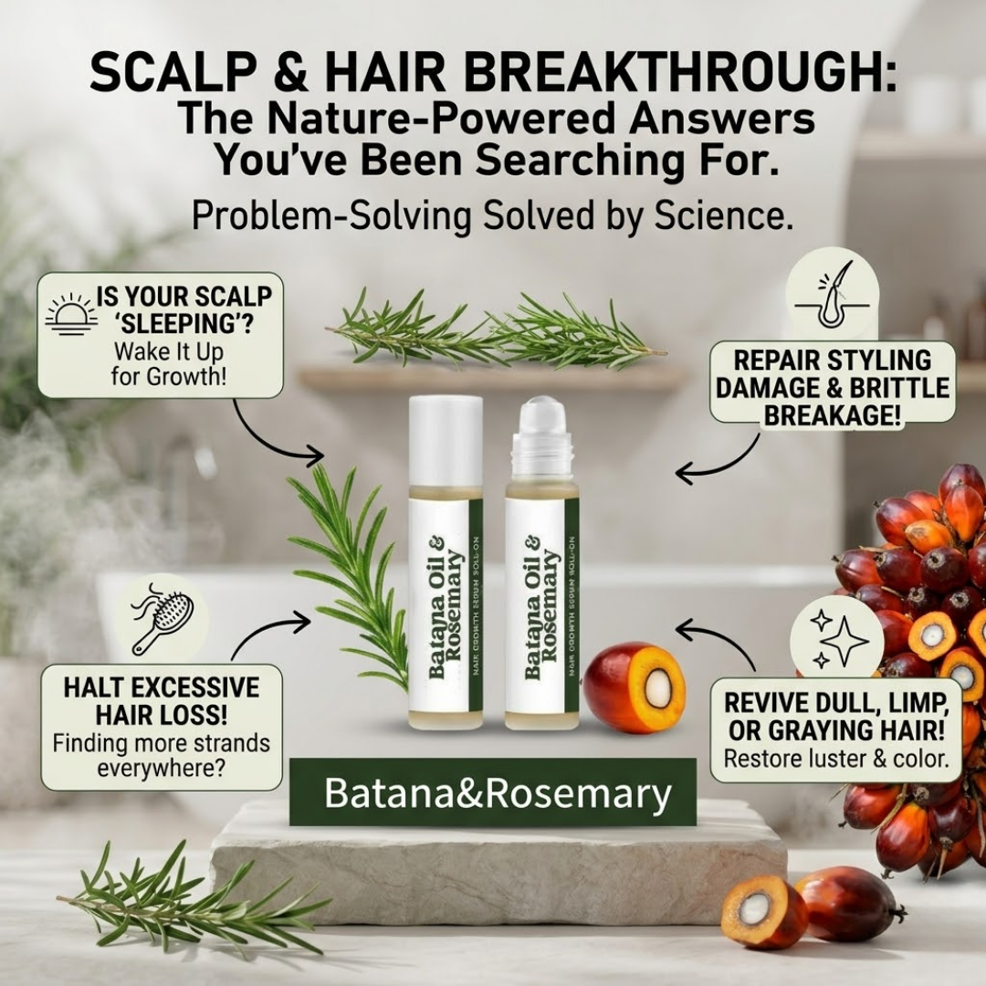Rosemary & Batana Scalp Serum Roll-On – Daily Hair & Scalp Support for Fuller-Looking Hair