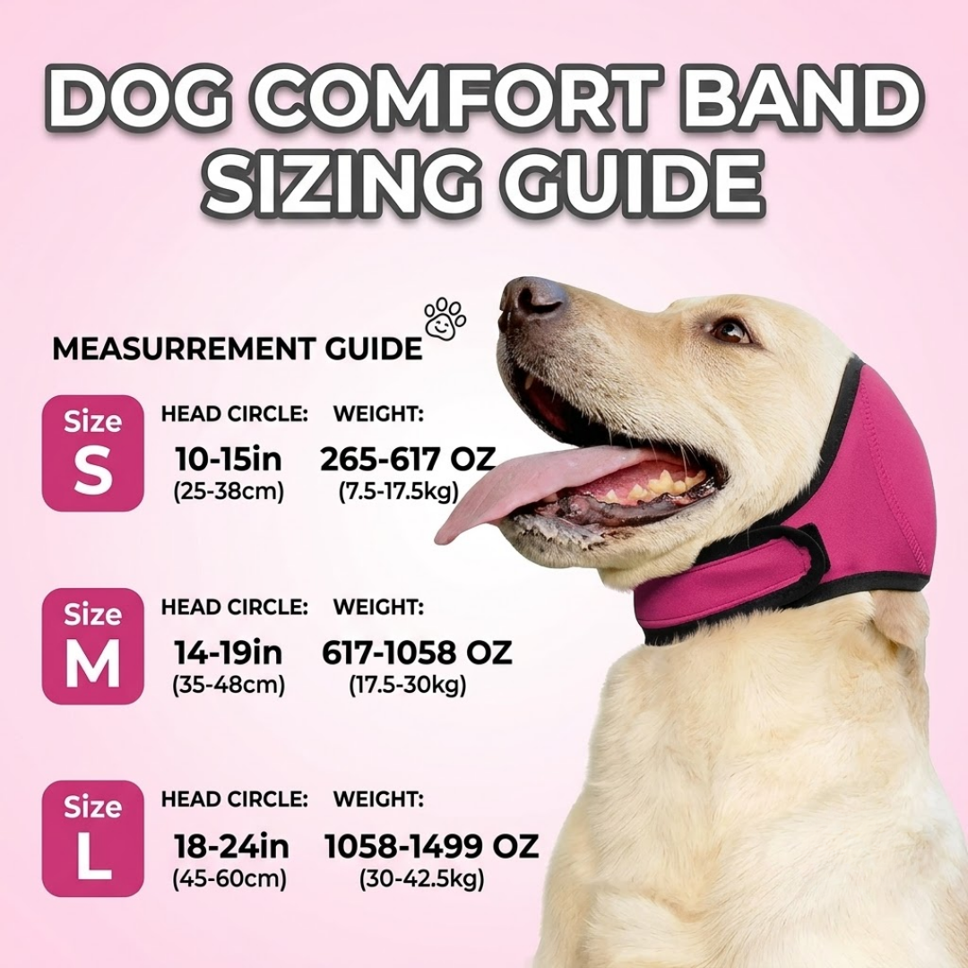 Dog Ear Protection Wrap – Anti-Anxiety Noise Muffling Earmuffs for Thunder, Fireworks & Grooming