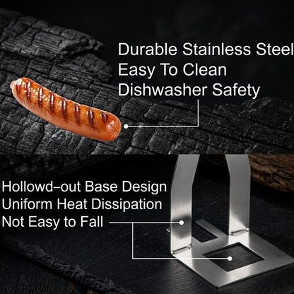 🔥 Funny BBQ Man Hot Dog Holders Reusable Stainless Steel Sausage Stands, Portable Hot Dog Roasters, Barbecue Grill Accessories