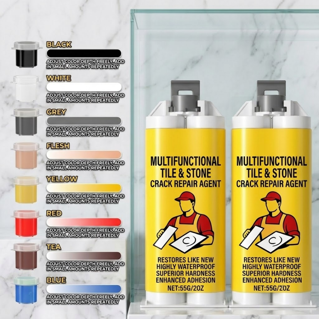 Tile & Stone Crack Repair Kit | 100% Waterproof Quick-Drying Epoxy Paste for Ceramic, Marble & Floor Hole Restoration