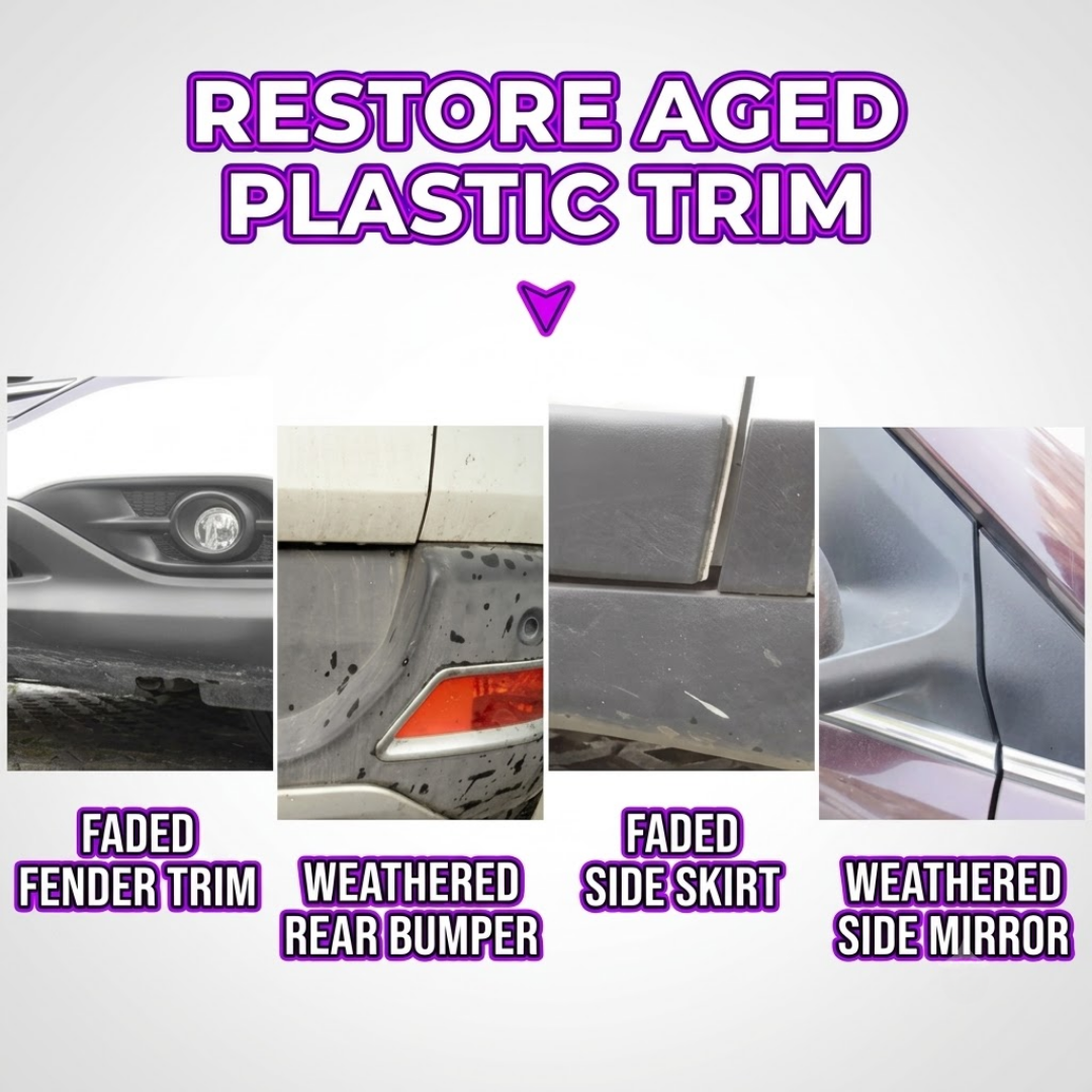 Ultimate Car Plastic Parts Restorer & Crystal Coating | Black Interior Refurbishment, Dashboard Polish & 6-Month UV Protection