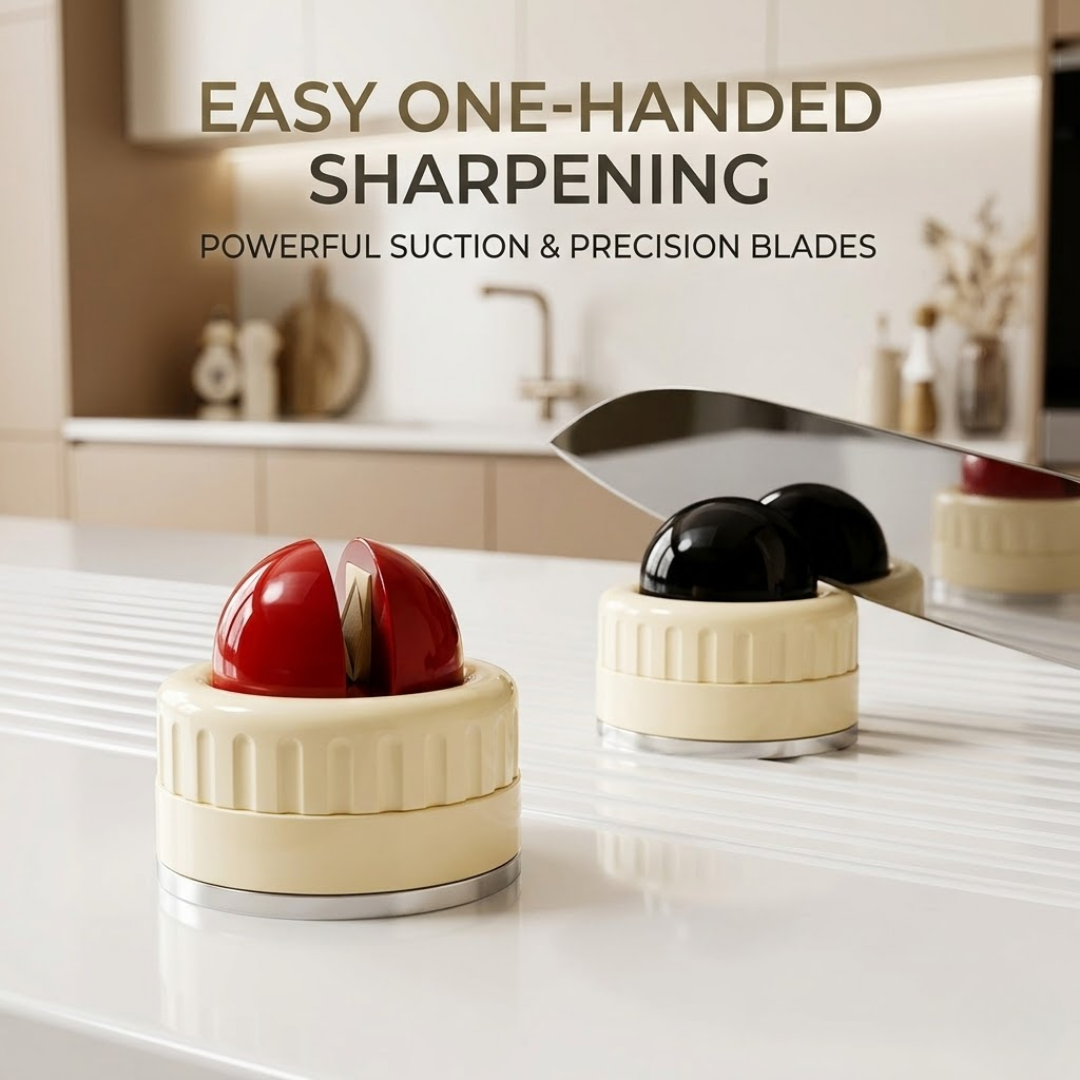 Ultimate Suction Knife Sharpener | Portable Rapid Tungsten Kitchen Sharpener | Non-Slip Base for Knives, Scissors & Cleavers