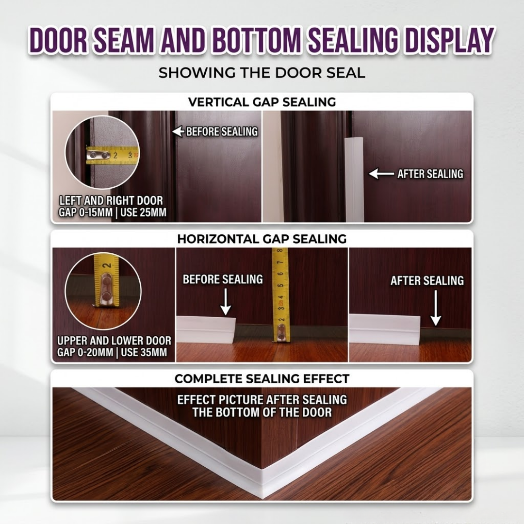 Premium Weather Stripping Seal: Self-Adhesive Door & Window Draft Stopper for Soundproofing, Pest Control & AC Insulation