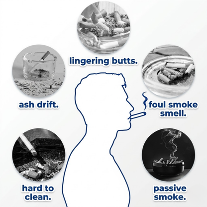 🌬️ Disposable Ashtray with Built-In Smoke Extinguishing Sand | Anti-Smoke Fly Ash & Odor Control