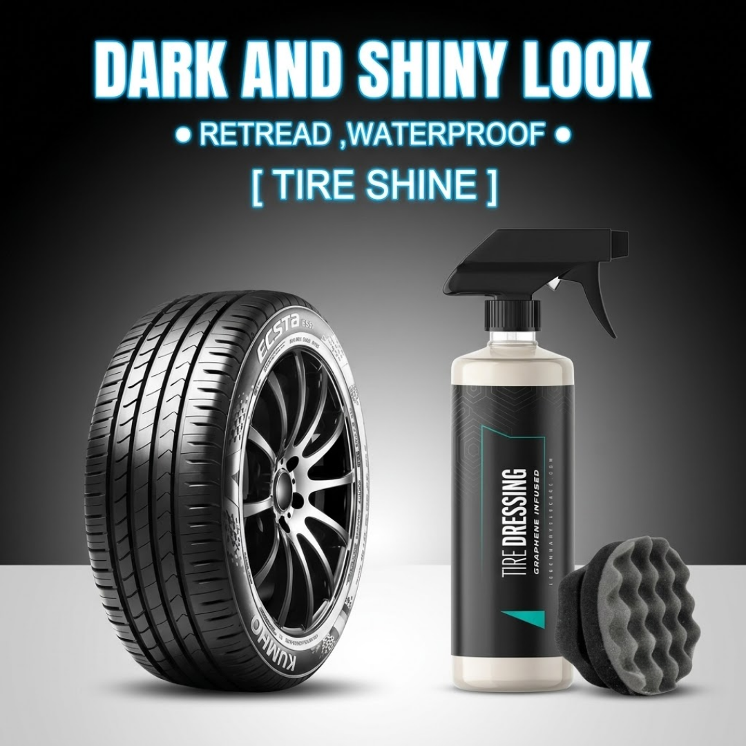 Free Sponge on Graphene Tire Dressing & Ceramic Spray | Waterproof High-Gloss Shine