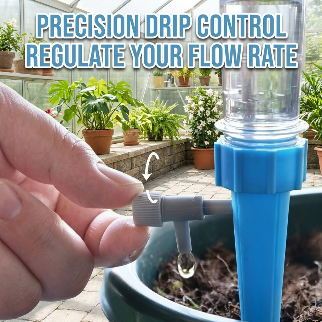 Auto Plant Watering Spikes - Adjustable Slow Release Drip Irrigation System for Plastic Bottles, Indoor & Outdoor Use