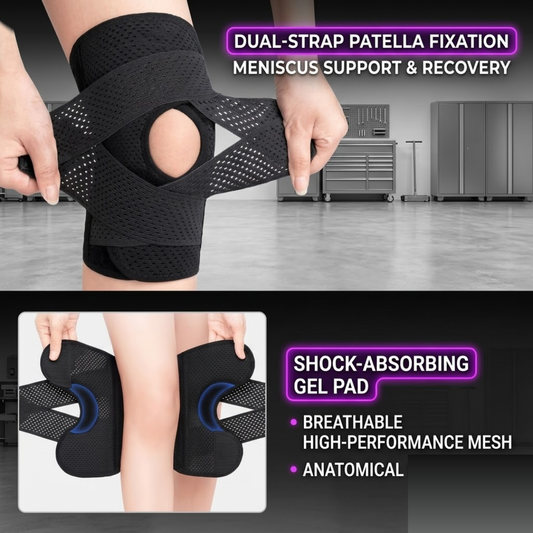 Premium Open Patella Knee Brace | Dual Metal Stabilizers & Adjustable V-Straps for Medical-Grade Joint Support & Pain Relief