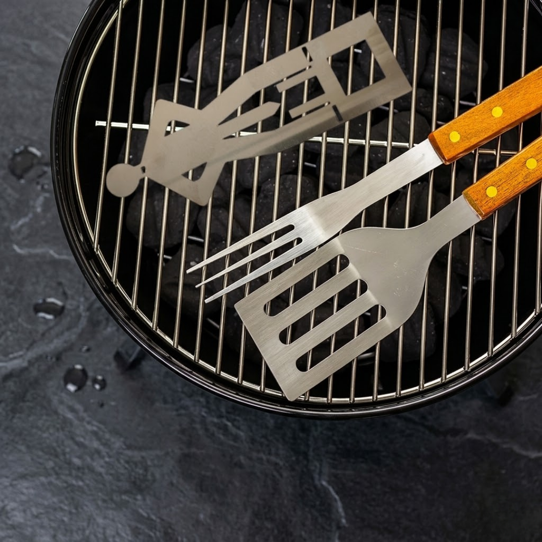 🔥 Funny BBQ Man Hot Dog Holders Reusable Stainless Steel Sausage Stands, Portable Hot Dog Roasters, Barbecue Grill Accessories