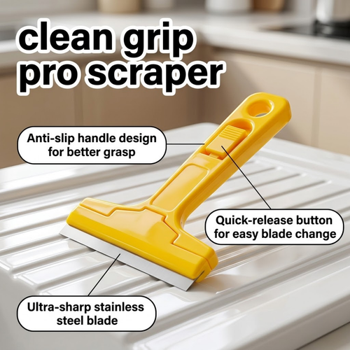 Multi-Purpose Cleaning Scraper for Grout Removal | Small Adhesive & Glue Scraper | Glass, Wood, and Tile Cleaning Tool Blade