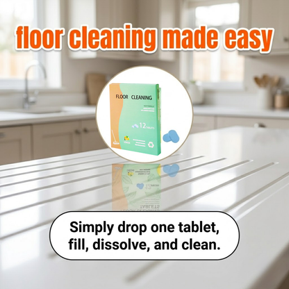 Premium Floor Cleaning Tablets - Safe for Wood Tile Marble Quick Dry No Residue | 12 Tablets Lemon Scent