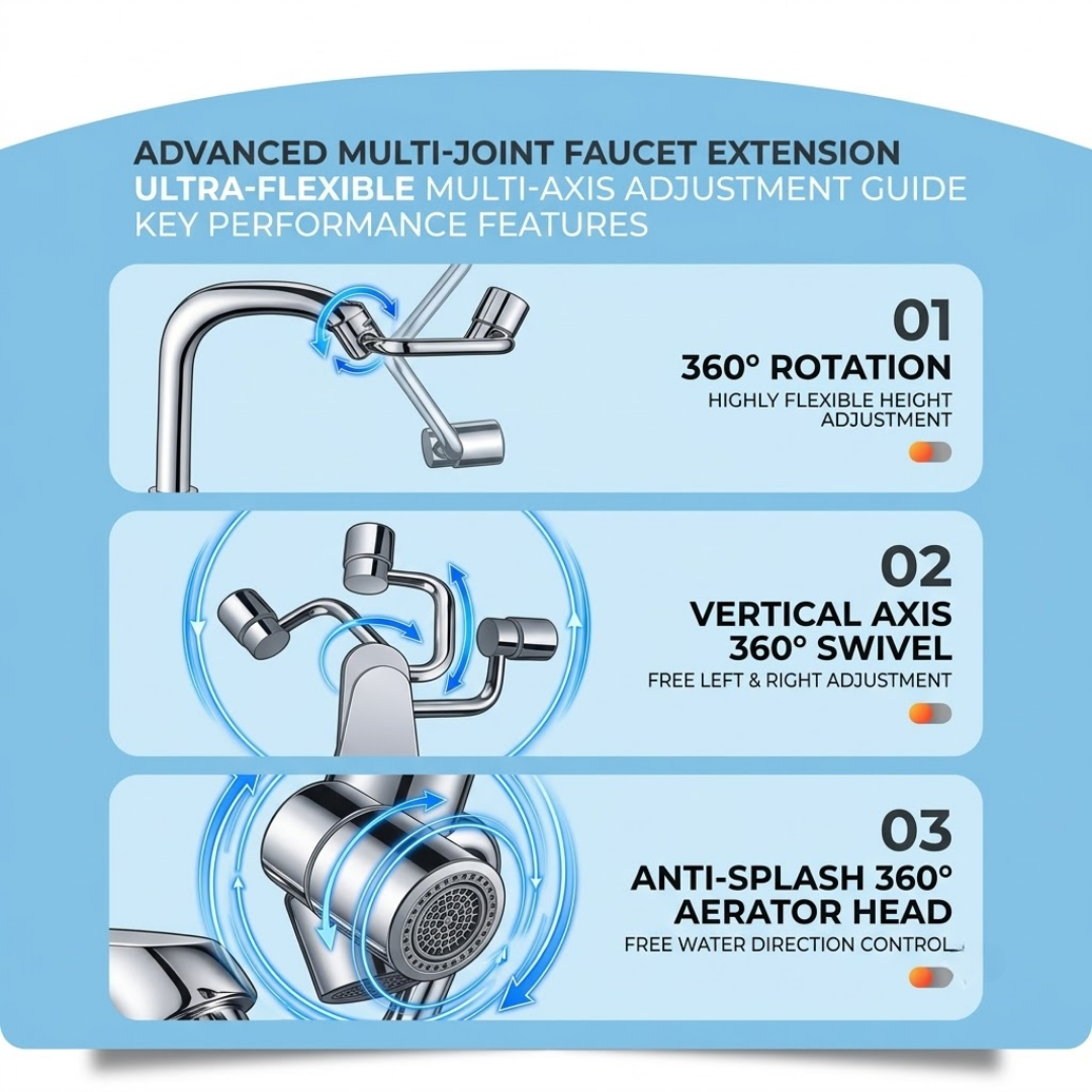 RSZZB® Robotic Arm Universal Faucet with Rotatable Spout Extension