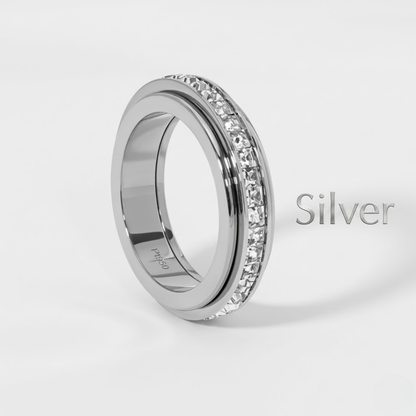 ✨ Exclusive Anxiety Rings for Women and Men | Titanium Steel Spinner Fidget Band with Cubic Zirconia for Stress Relief & Wellness