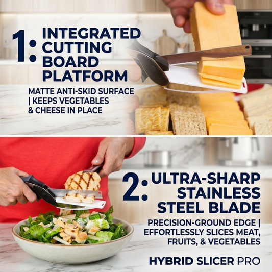 (𝙎𝙥𝙚𝙘𝙞𝙖𝙡 𝙋𝙧𝙤𝙢𝙤𝙩𝙞𝙤𝙣💖) 2-in-1 Smart Clever Cutter Food Chopper Kitchen Scissors with Built-In Cutting Board for Vegetables and Meat