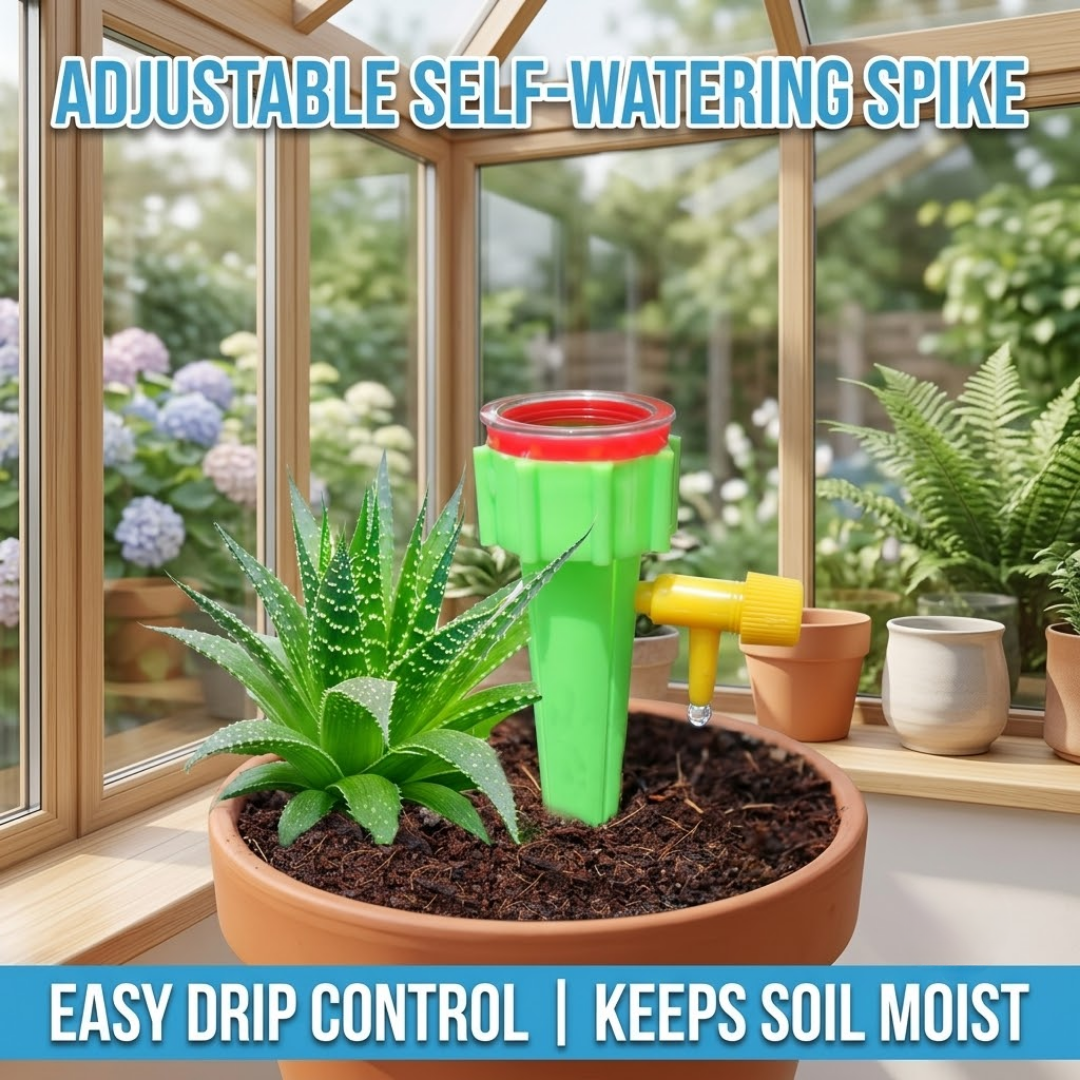 Auto Plant Watering Spikes - Adjustable Slow Release Drip Irrigation System for Plastic Bottles, Indoor & Outdoor Use