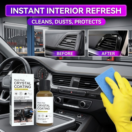 Ultimate Car Plastic Parts Restorer & Crystal Coating | Black Interior Refurbishment, Dashboard Polish & 6-Month UV Protection