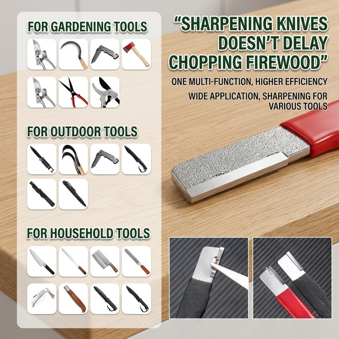 Premium Multi-Purpose Sharpening Tool | Restores Knives, Axes, Machetes & Garden Pruning Shears Instantly