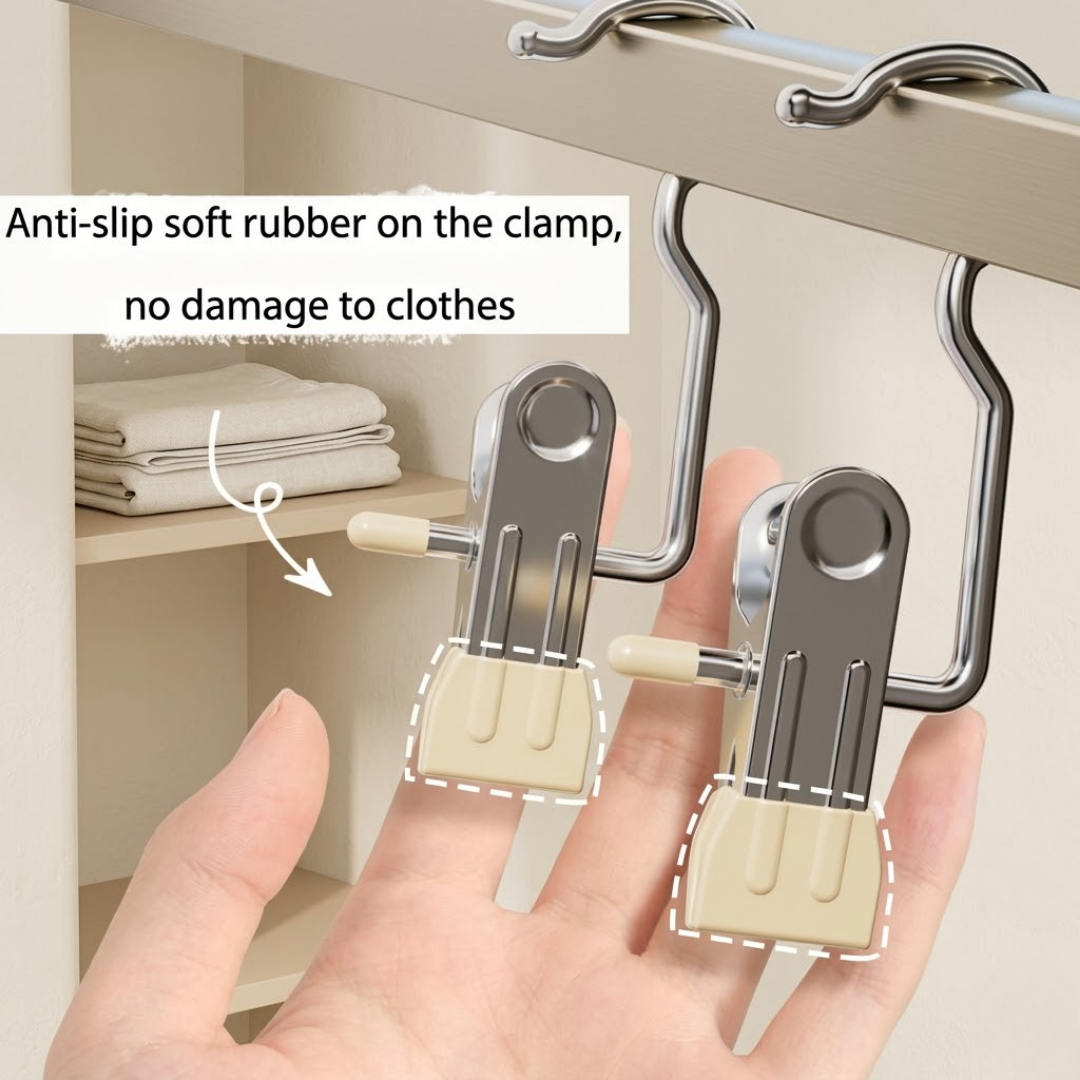 Laundry Hooks Stainless Steel for Closet Portable Home Travel Hats Handbags Towels Skirt Pack Hanging Organiser, house organizers