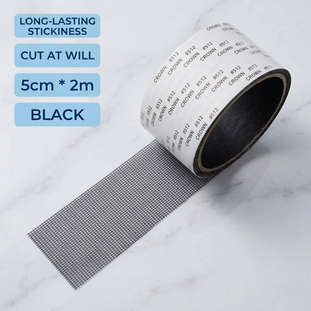 Screen Repair Tape, Ultra-Strong Adhesive Fiberglass Mesh Patch, Weatherproof & Anti-UV Screen Repair Kit for Tears and Holes