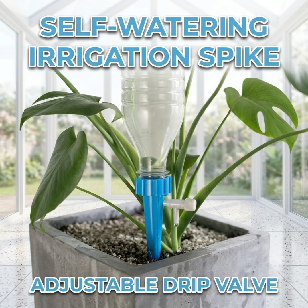 Auto Plant Watering Spikes - Adjustable Slow Release Drip Irrigation System for Plastic Bottles, Indoor & Outdoor Use