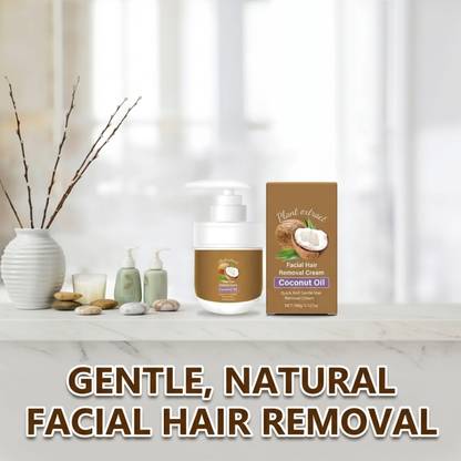 Painless Hair Removal — Face, Underarms, Legs, & Intimate Areas — Gentle Growth Inhibition: Coconut Hair Removal Cream