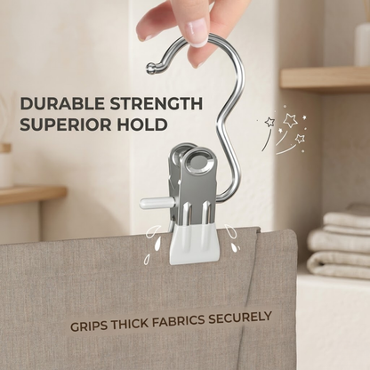 Laundry Hooks Stainless Steel for Closet Portable Home Travel Hats Handbags Towels Skirt Pack Hanging Organiser, house organizers