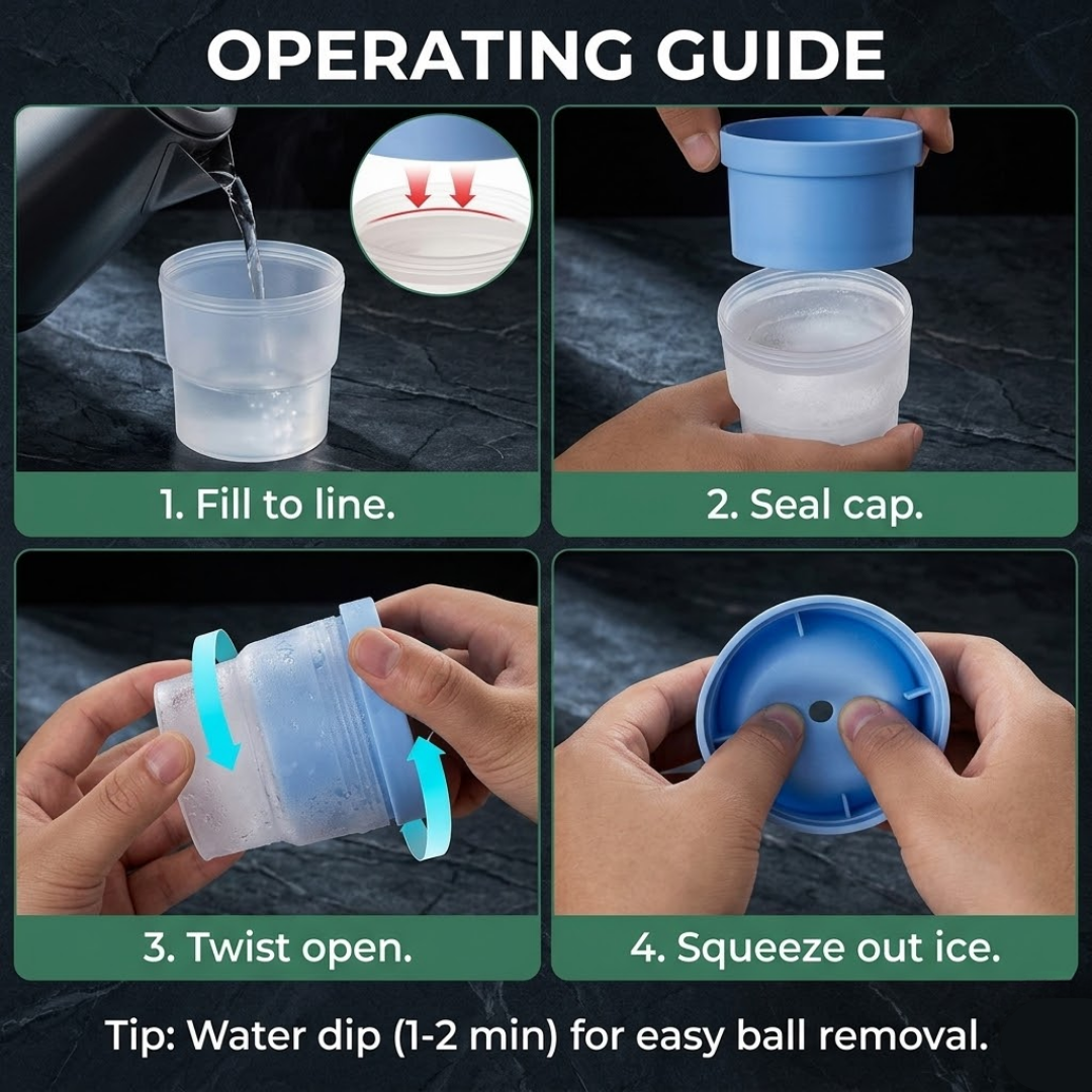 (SPECIAL OFFER🧊) Premium Ice Ball Molds Spherical Craft Ice Cubes for Whiskey, Cocktails & Bourbon