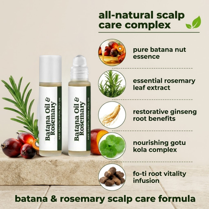 Rosemary & Batana Scalp Serum Roll-On – Daily Hair & Scalp Support for Fuller-Looking Hair