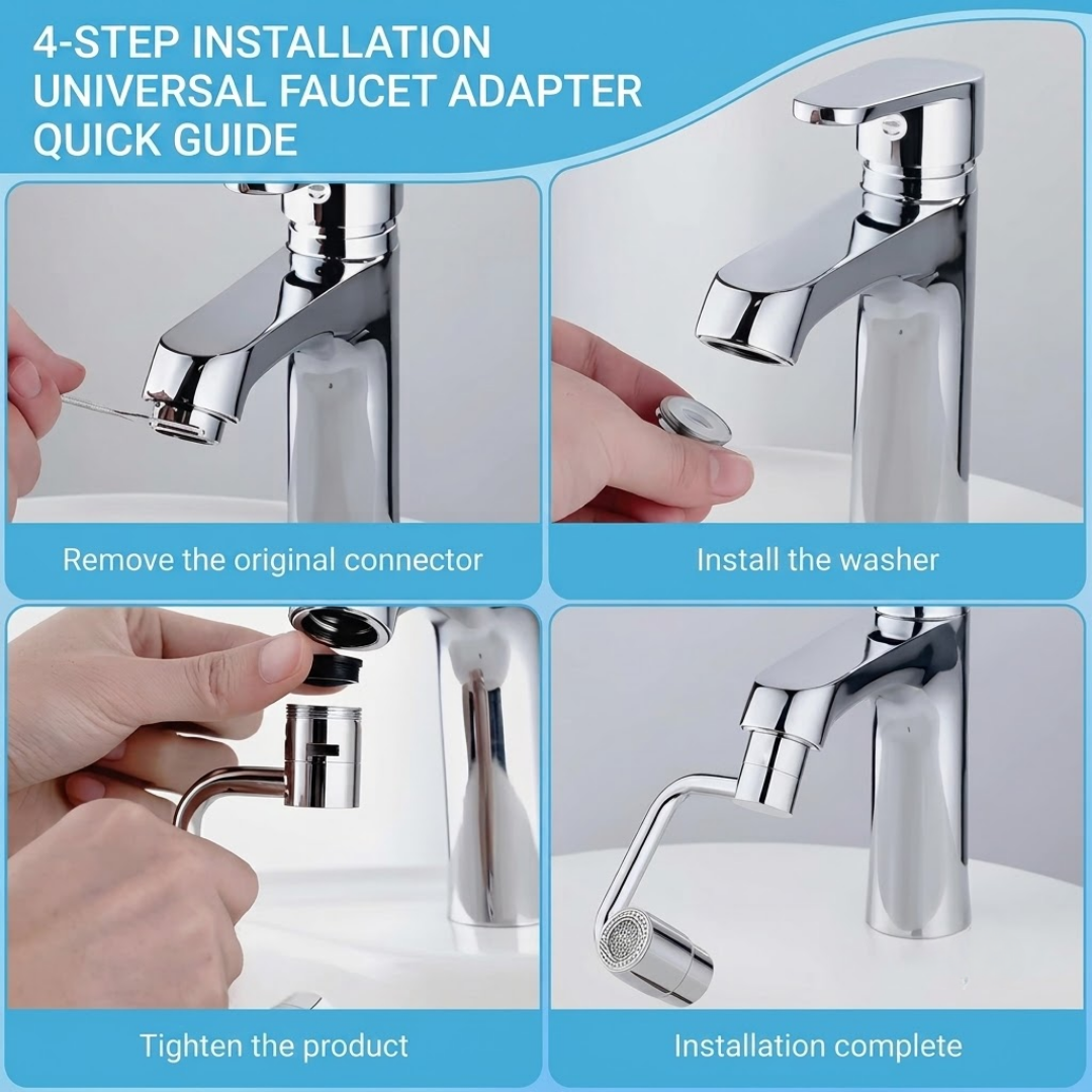 RSZZB® Robotic Arm Universal Faucet with Rotatable Spout Extension
