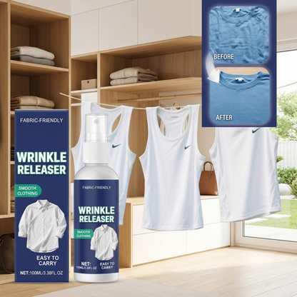 Magic Wrinkle Releaser Spray (100ml) | Instant Iron-Free Clothing Smoother & Anti-Static Mist | Travel-Friendly & Safe for All Fabrics