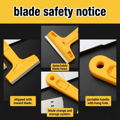 Multi-Purpose Cleaning Scraper for Grout Removal | Small Adhesive & Glue Scraper | Glass, Wood, and Tile Cleaning Tool Blade