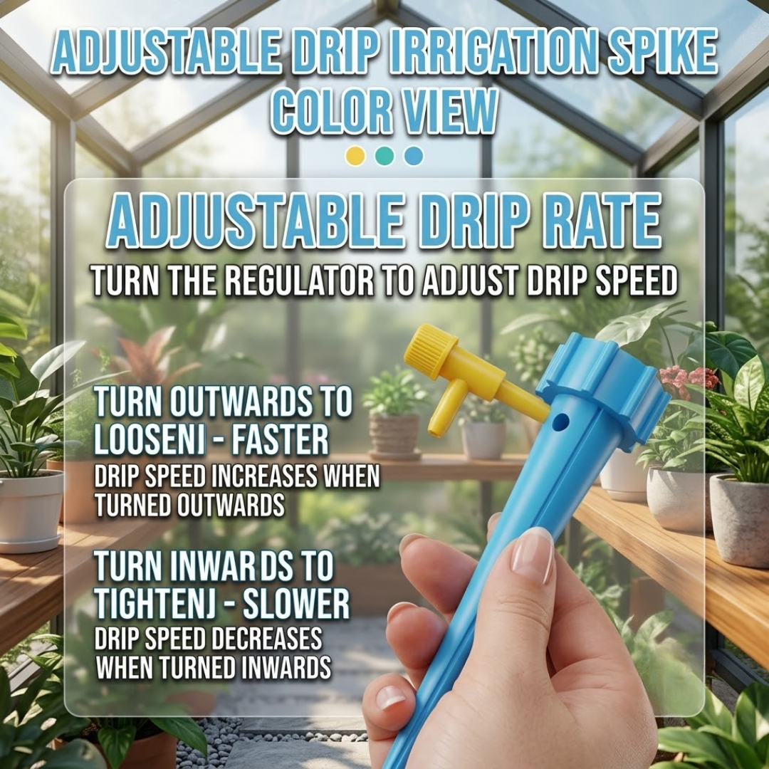 Auto Plant Watering Spikes - Adjustable Slow Release Drip Irrigation System for Plastic Bottles, Indoor & Outdoor Use