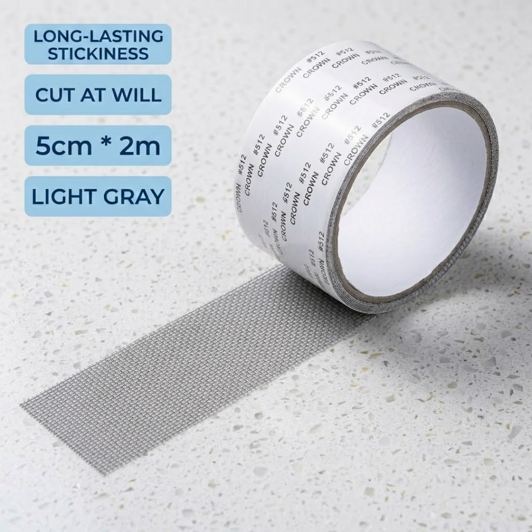 Screen Repair Tape, Ultra-Strong Adhesive Fiberglass Mesh Patch, Weatherproof & Anti-UV Screen Repair Kit for Tears and Holes