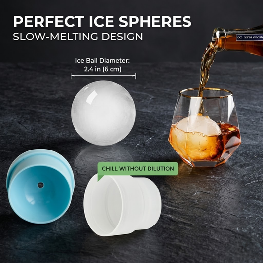 (SPECIAL OFFER🧊) Premium Ice Ball Molds Spherical Craft Ice Cubes for Whiskey, Cocktails & Bourbon