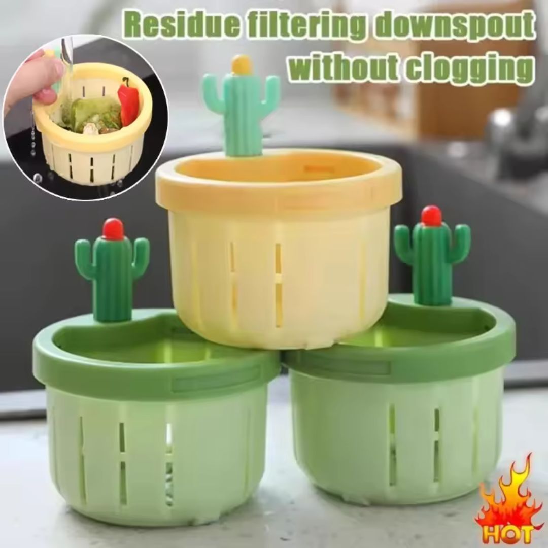 Cactus Sink Strainer: Stop Gross Clogs with One-Click Waste Disposal!