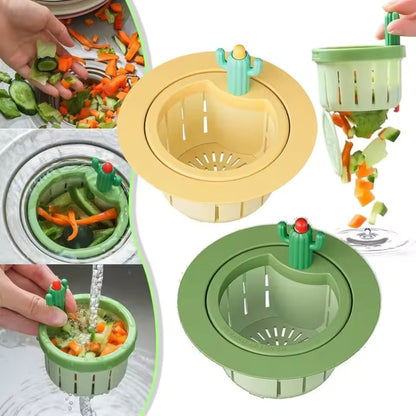 Cactus Sink Strainer: Stop Gross Clogs with One-Click Waste Disposal!