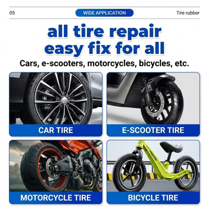 Black Car Tire Repair Gel | Quick-Drying Soft Glue for Sidewall Damage, Cracks & Punctures