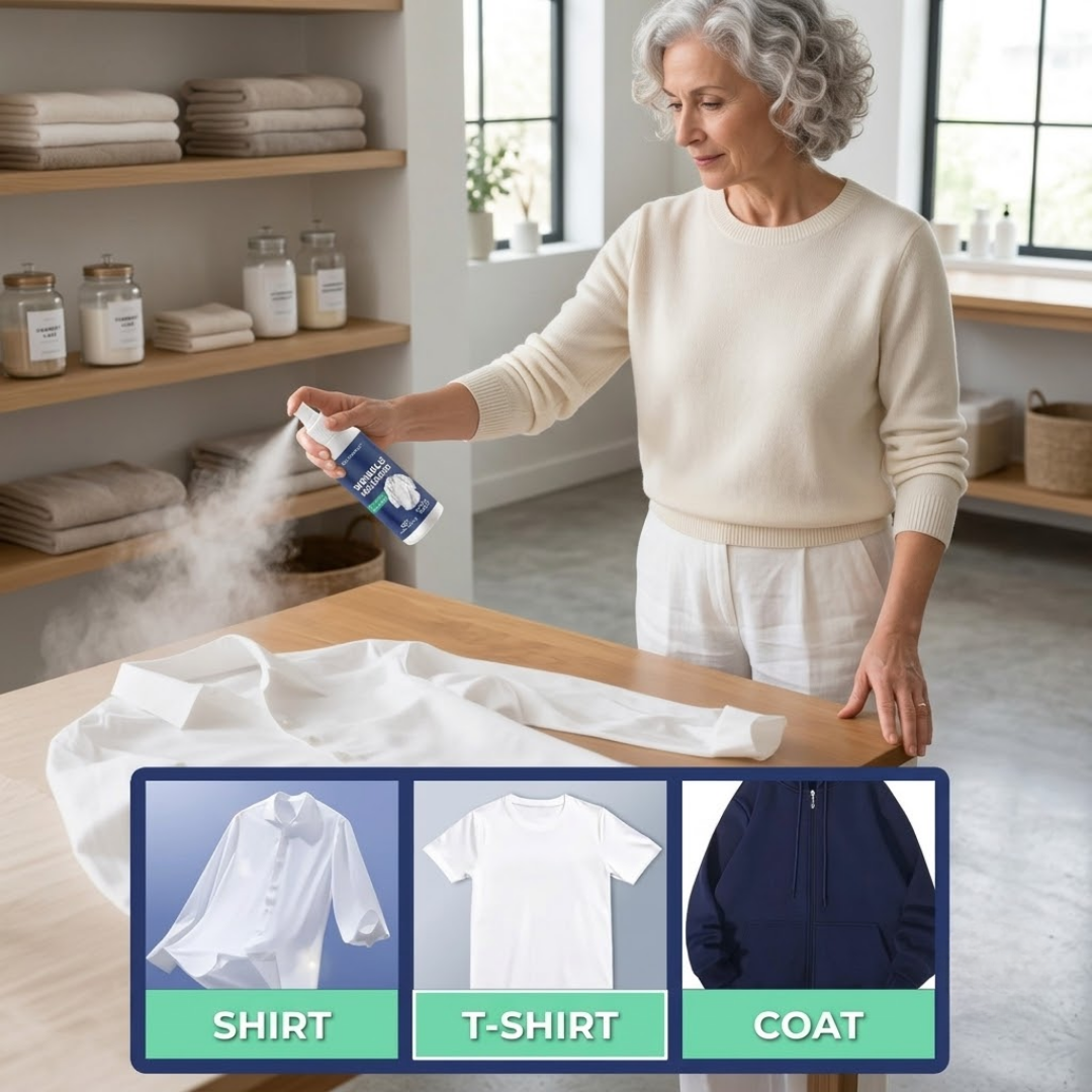 Magic Wrinkle Releaser Spray (100ml) | Instant Iron-Free Clothing Smoother & Anti-Static Mist | Travel-Friendly & Safe for All Fabrics